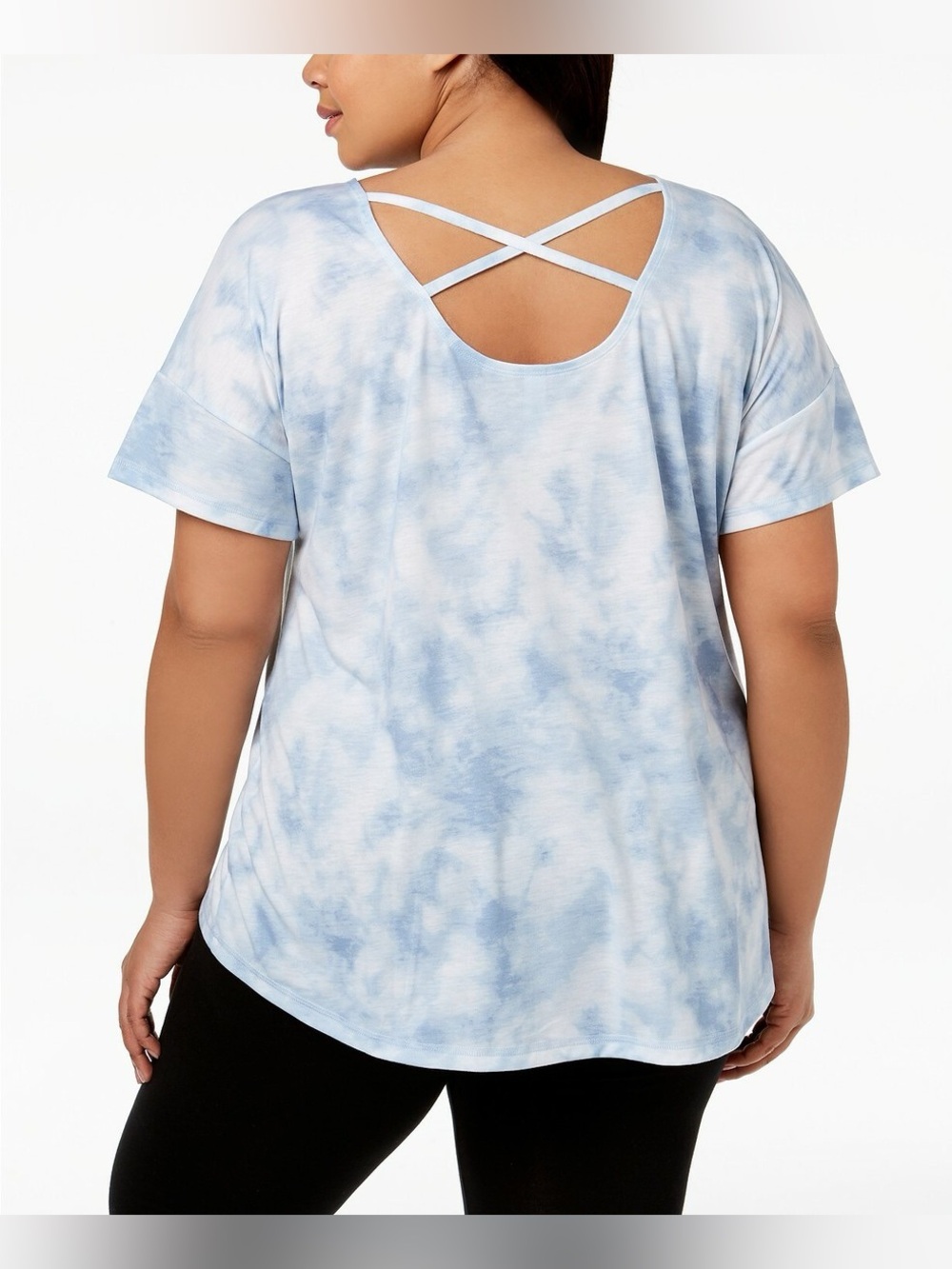 Light Blue Tie-Dye Crossback Women's Top